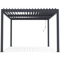 Habitat Et Jardin - Bioklimatische Pergola aus Aluminium 'Windsor' - 3 x 4 m - Anthrazit von HABITAT ET JARDIN