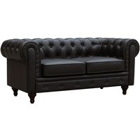 Chesterfield-Sofa "Aliza" - 157 x 82 x 70 cm - 2-Sitzer - Braun von HABITAT ET JARDIN