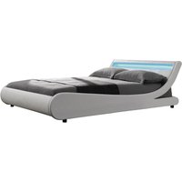 Doppelbett mit LED "Natacha" - 180 x 200 cm - Weiß von HABITAT ET JARDIN