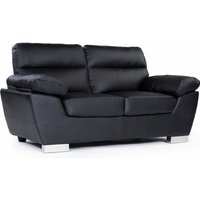 Festes Sofa aus rekonstituiertem Leder und PVC Dallas - 169 x 88 x 90 cm - 2 Sitze - Schwarz von HABITAT ET JARDIN