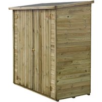 Gerätehaus aus Holz an Wand aufstellbar "Lipki". - 1,79 x 0,9 x 1,78/1,87 m - 1,61 m² - 12 mm - Mit Fußboden Gerätehaus aus Holz an Wand aufstellbar "Lipki". - 1,79 x 0,9 x 1,78/1,87 m - 1,61 m² - 12 mm - Mit Fußboden von HABITAT ET JARDIN