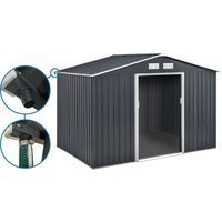 Gerätehaus aus Metall - "Vegas" - 7,06 m² mit Dachrinne - Grau Gerätehaus aus Metall - "Vegas" - 7,06 m² mit Dachrinne - Grau von HABITAT ET JARDIN