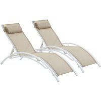 Habitat Et Jardin - 2er Pack Aluminium-Sonnenliegen Beauty - Phoenix - Beige von HABITAT ET JARDIN