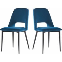 Habitat Et Jardin - 2er-Set Samtstühle Fedora - Dunkelblau von HABITAT ET JARDIN