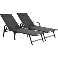 2er-Set Sonnenliegen aus Metall 'Farniente- Grau von HABITAT ET JARDIN