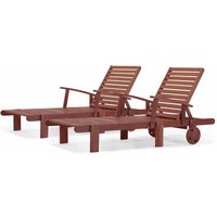Habitat Et Jardin - 2er-Set einklappbare Sonnenliegen aus Tropenholz 'Tokyo' - Mahagoni - Mahagonibraun von HABITAT ET JARDIN