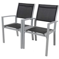 Habitat Et Jardin - Alu/Textilene-Gartensessel Tropic - Phoenix - Schwarz - 2er-Set von HABITAT ET JARDIN