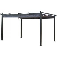 Habitat Et Jardin - Aluminiumpergola mit ausziehbarem Dach - 3 x 4 m - Anthrazitgrau von HABITAT ET JARDIN
