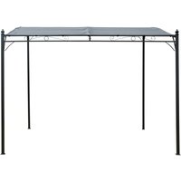 Anbaupergola mit Neigung aus Metall - 3 x 2,5 m - Grau von HABITAT ET JARDIN