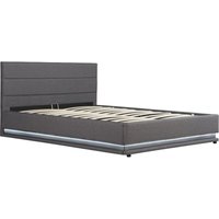 Habitat Et Jardin - Bett mit led und Bettkasten 'Anastasia' - 160 x 200 - Dunkelgrau von HABITAT ET JARDIN