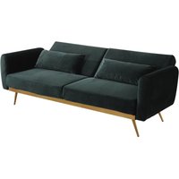 Habitat Et Jardin - Schlafsofa aus Samt 'Donia' - 203 x 81 x 83 cm - 3-Sitzer - Dunkelgrün von HABITAT ET JARDIN