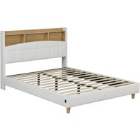 Habitat Et Jardin - Doppelbett mit Led, Stauraum und Kopfteil 'Sarah' - 140 x 190 cm - Weiß Habitat Et Jardin - Doppelbett mit Led, Stauraum und Kopfteil 'Sarah' - 140 x 190 cm - Weiß von HABITAT ET JARDIN