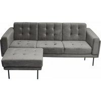 Ecksofa reversibel aus Samt 'Noé' - 3-Sitzer - Grau von HABITAT ET JARDIN