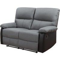 Relaxsofa Lincoln - 147 x 89 x 103 cm - 2 Sitzer - Schwarz / Dunkelgrau von HABITAT ET JARDIN