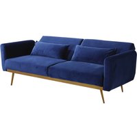 Habitat Et Jardin - Schlafsofa aus Samt 'Donia' - 203 x 81 x 83 cm - 3-Sitzer - Dunkelblau von HABITAT ET JARDIN