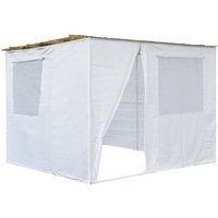 Sukkah-Set nina anpassbar 3 x 3 - 3 Bambusrollen und 2 Holzpfosten von HABITAT ET JARDIN
