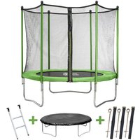 Trampolin 'Yoopi 2' - ø 1.80 m - mit Netz + Leiter + Abdeckung + Verankerungsset von HABITAT ET JARDIN