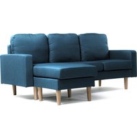 Umkehrbares Ecksofa aus blauem Stoff Gabby- 3-Sitzer-Sofa von HABITAT ET JARDIN