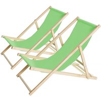 Liegestühle aus Holz 2er-Set "Chilienne" - 107 x 56,5 x 81 cm - Grün Liegestühle aus Holz 2er-Set "Chilienne" - 107 x 56,5 x 81 cm - Grün von HABITAT ET JARDIN
