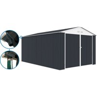 Metallgarage "Houston" - 15,36 m² mit Dachrinne - Anthrazit von HABITAT ET JARDIN