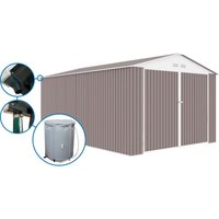 Metallgarage "Nevada" - 18,56 m² mit Dachrinne und Wasserauffangbecken von HABITAT ET JARDIN