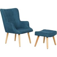 Sessel aus Stoff im skandinavischen Stil Odense - 1 Sitzer - Dunkelblau von HABITAT ET JARDIN