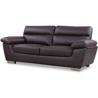 Habitat Et Jardin - Sofa aus rekonstituiertem Leder/PVC dallas - 210 x 88 x 90 cm - 3 Sitze - Schokolade von HABITAT ET JARDIN