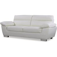 Sofa aus rekonstituiertem Leder/PVC dallas - 210 x 88 x 90 cm - 3 Sitzer - Weiss von HABITAT ET JARDIN