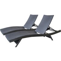 Sonnenliegen aus Polyrattan 2er-Set "Arthur" - Braun von HABITAT ET JARDIN
