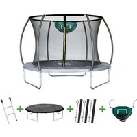 Trampolin mit Innennetz und Basketballkorb Jumper ø 3,70 - Grau von HABITAT ET JARDIN