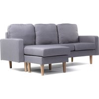 Umkehrbares Textil-Ecksofa Gabby - 3 Plätze - Hellgrau von HABITAT ET JARDIN