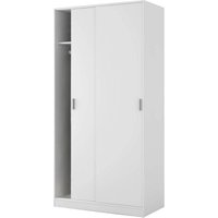 Garderobe Lansing, Schlafzimmer Kleiderschrank mit 2 Schiebetüren, Schrank mit Regal und Kleiderbügelstange, cm 100x50h200, Weiß Garderobe Lansing, Schlafzimmer Kleiderschrank mit 2 Schiebetüren, Schrank mit Regal und Kleiderbügelstange, cm 100x50h200, Weiß von HABITDESIGN