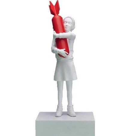 Bomb Girl – Banksy-Skulptur Bomb Hugger Girl-Statue Kunstharzstatue Design Ornamente Kunsthandwerk Anti-Kriegs-Schreibtischdekoration Büro Heimdekoration Wohnzimmer Bücherregal Sammlung(1) von HABITZ