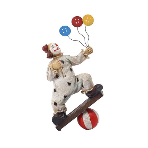 Kreative Clown Zirkus Statuen Kunstharz Skulptur Figur Schreibtisch Ornament Handgefertigtes Kunsthandwerk Kunstfiguren For Sammeln Dekor Ornamente Kunstwerk Handwerksstatue Weihnachten(Balloon) von HABITZ