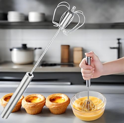 2025 Verbesserter halbautomatischer Schneebesen – Handmixer aus lebensmittelechtem 304 Edelstahl, müheloser Eierschläger zum Backen/Kaffee/Cocktails, spart Handgelenk und keine Batterie erforderlich 2025 Verbesserter halbautomatischer Schneebesen – Handmixer aus lebensmittelechtem 304 Edelstahl, müheloser Eierschläger zum Backen/Kaffee/Cocktails, spart Handgelenk und keine Batterie erforderlich von HABOQUAN
