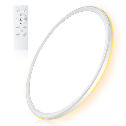HABOWN LED Deckenleuchte Dimmbar mit Warm Nachtlicht, 32W Deckenlampe LED Rund groß mit Fernbedienung, Deckenleuchten Wohnbereich Schlafzimmer Kinderzimmer, Lampe Decke Ø39cm von HABOWN