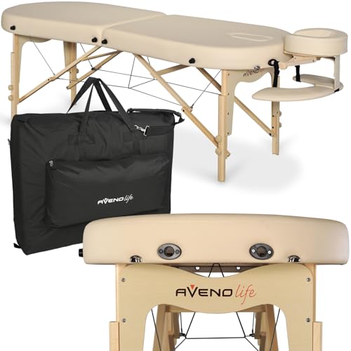 HABYS Elza Massageliege | 60 cm Komfortzone & Soft Touch Bezug | Rundungen, 2D Kopfstütze & Tasche | Massivholz von HABYS