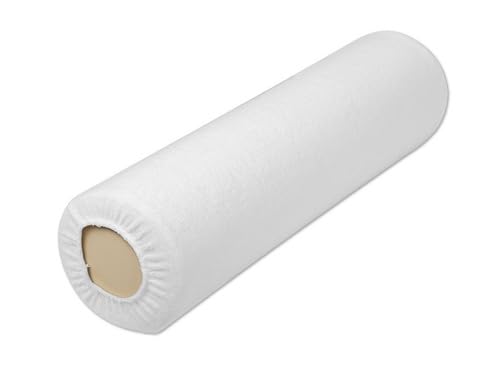 HABYS Frottee Bezug für Lagerungsrolle 15x60 cm | Weiß | 82% Baumwolle 18% Polyester | Hygienisch, Waschbar & Polsterschutz von HABYS