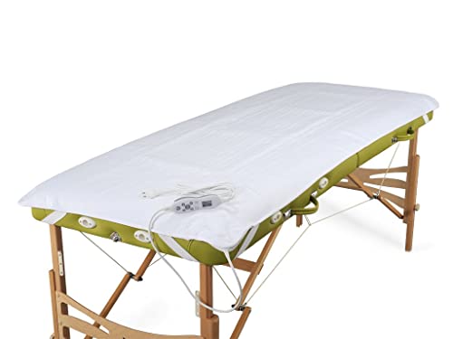 HABYS Heizmatte für Massagetisch Steuerung Fernbedienung Heizdecke Wärmedecke Deluxe | beheizbare Bezüge | für die Massageliege Elektrisch | 70x180 cm | Weiß von HABYS