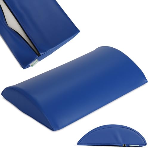 HABYS Lenden-Halbrolle 40×25×7 cm | Vinyl Flex Bezug | Unterstützung für Rücken & Lendenbereich bei Massage & Physiotherapie | Farbe: Marineblau von HABYS