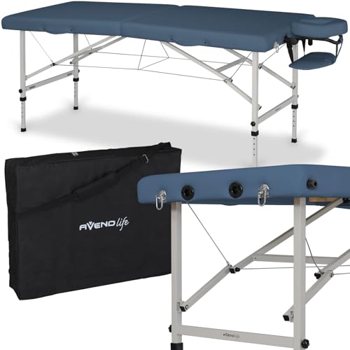 HABYS Torina Massageliege 71 cm | Klappbar & höhenverstellbar | Tragbar mit Zubehör | 4 cm Polsterung | bis 250 kg | PU-Bezug, Blau von HABYS