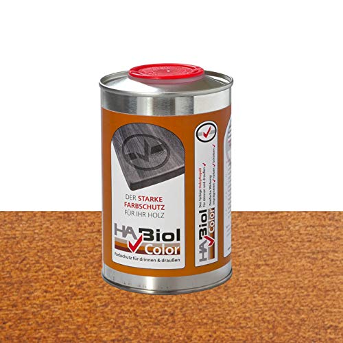 HABiol Color 500ml 0,5l Nußbaum Holzöl Holzpflegeöl Arbeitsplattenöl Möbelpflege Möbelöl Leinölfirnis Küchenplattenöl Terrassenöl Gartenmöbelöl für Innen & Außen (Nußbaum) von HABiol