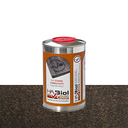 HABiol Color 500ml 0,5l Schwarz Holzöl Holzpflegeöl Arbeitsplattenöl Möbelpflege Möbelöl Leinölfirnis Küchenplattenöl Terrassenöl Gartenmöbelöl für Innen & Außen (Schwarz) von HABiol