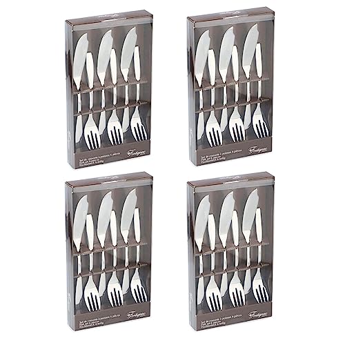 24 teiliges Edelstahl Fischbesteck für 12 Personen Fischgabel Fischmesser Fisch Besteck Gabel Messer von HAC24