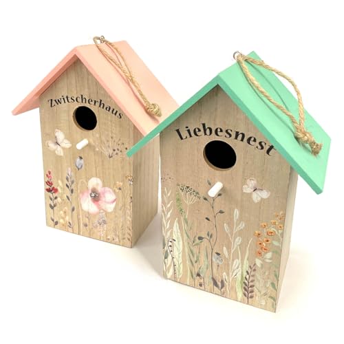 2er Set Holz Vogelhaus Vogelhäuschen Vogel Nistkasten 22 x 12 x 15,5cm Vogelkasten Nisthilfe für Meisen Wildvogelhaus Vogelnest Vogelnistkasten Nisthöhle 2er Set Holz Vogelhaus Vogelhäuschen Vogel Nistkasten 22 x 12 x 15,5cm Vogelkasten Nisthilfe für Meisen Wildvogelhaus Vogelnest Vogelnistkasten Nisthöhle von HAC24