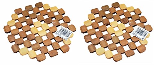 HAC24 2X Bambus Topfuntersetzer Rund Ø20cm 2er Set Brown von HAC24