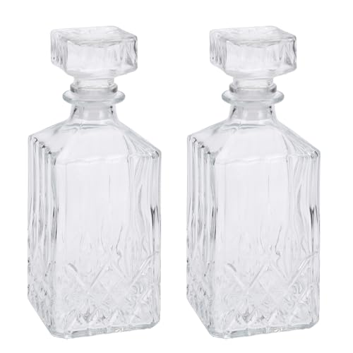 2x Whisky Cognac Rum Glas Karaffe je 900 ml Dekanter Glaskaraffe Whiskey Flasche Whiskyflasche von HAC24