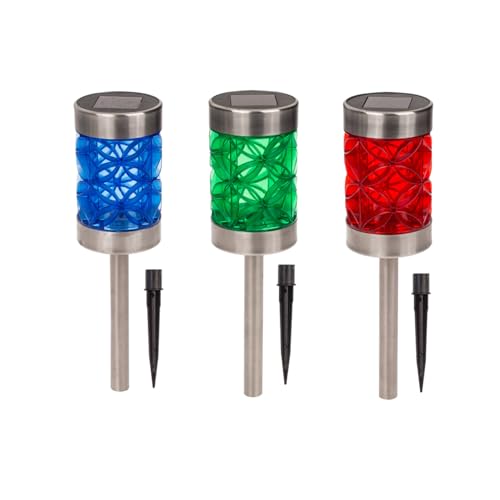 3er Set LED Garten Solar Lampen Mystic Star mit Erdspieß Solarlampen Terrasse Solarleuchten von HAC24