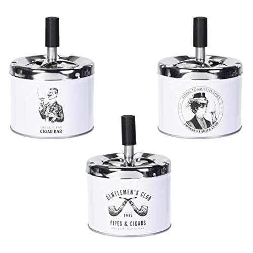 3x Retro Drehaschenbecher Metall Ø 9 cm Aschenbecher Windaschenbecher Drehascher Sturmaschenbecher Wind Ascher 3x Retro Drehaschenbecher Metall Ø 9 cm Aschenbecher Windaschenbecher Drehascher Sturmaschenbecher Wind Ascher von HAC24