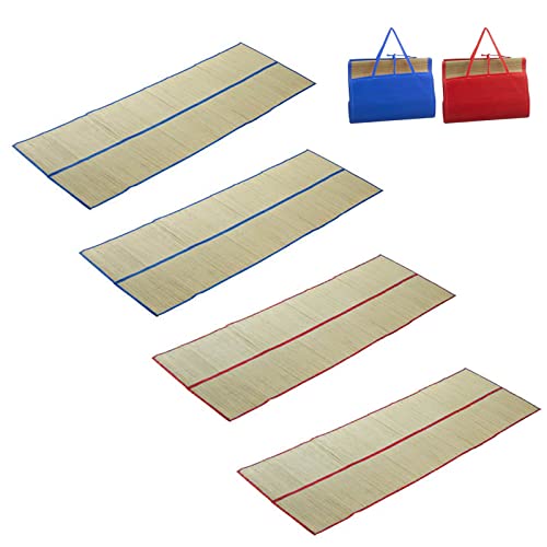 HAC24 4er Set Strohmatte Strandmatte 180 x 60 cm Liegematte Bastmatte Faltbar Sonnenmatte Rollmatte Blau Rot Strand Matte mit Tragegriffen HAC24 4er Set Strohmatte Strandmatte 180 x 60 cm Liegematte Bastmatte Faltbar Sonnenmatte Rollmatte Blau Rot Strand Matte mit Tragegriffen von HAC24